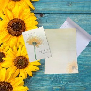 Sunflower Greeting Cards with Envelopes Box Set of 15 Blank Inside